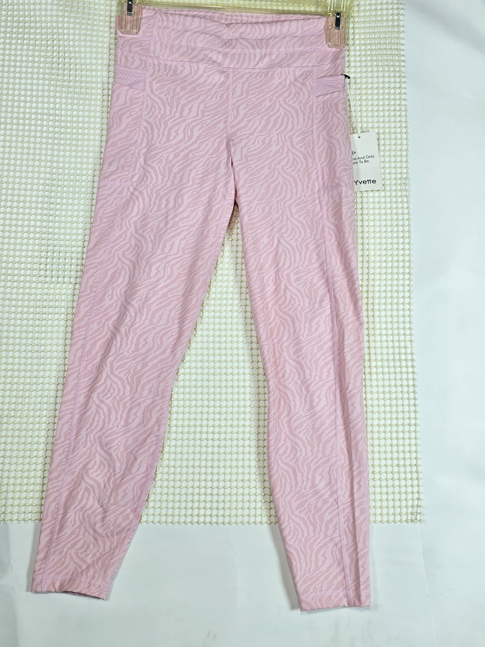 Yvette Stretch High Waist Pink Zebra Print Leggings Size M